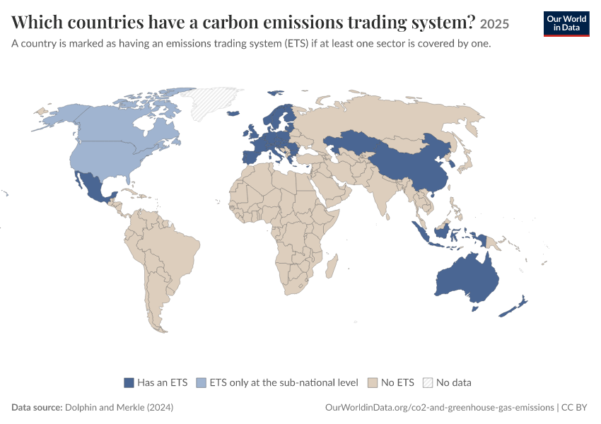 A thumbnail of the "Which countries have a carbon emissions trading system?" chart